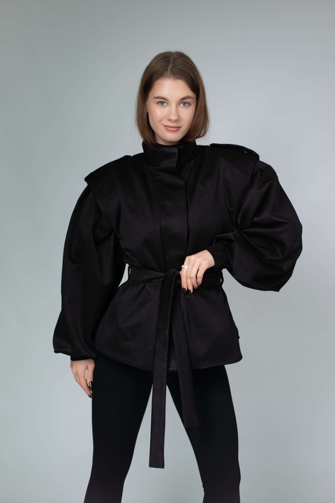 Тренч утеплений CityVolume (Чорний)