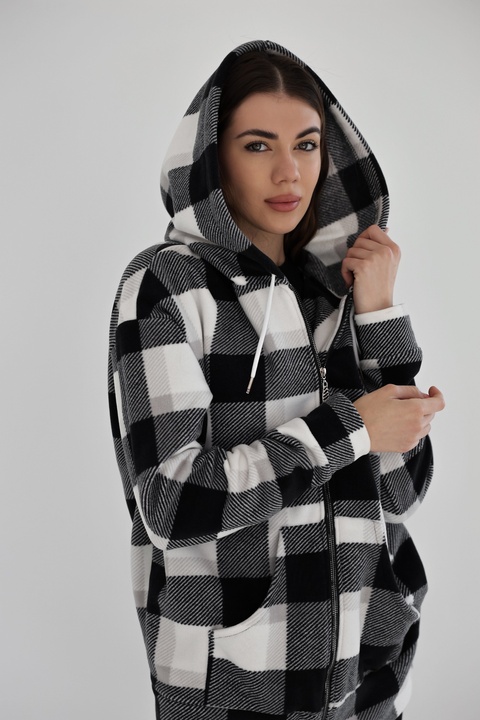 Жіноче флісове худі на блискавці FleeceCell (Чорне)