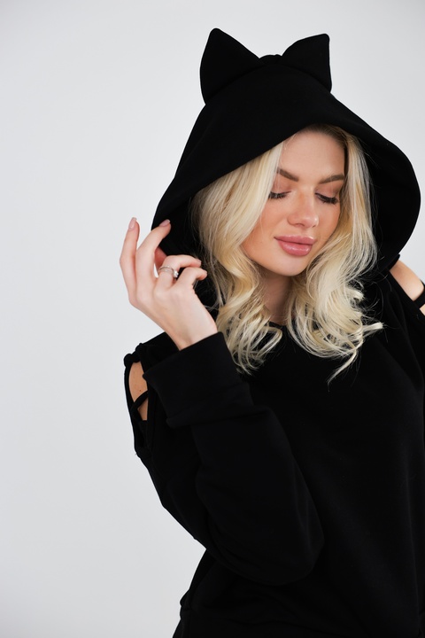 Жіноче худі HoodieEars (Чорний)