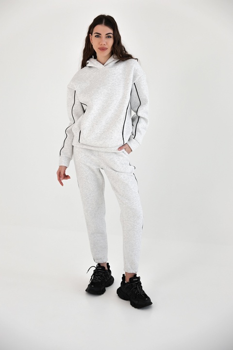 Жіночий спортивний костюм тринитка з начосом RebelMelange Світлий меланж