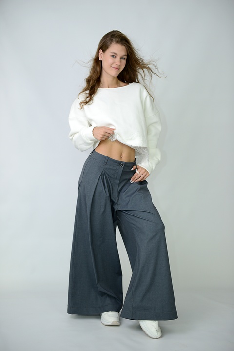 Штани-палаццо Grande (Графіт)