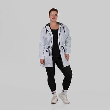 women's plus size cotton windbreaker with a drawstring waist