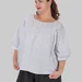 Жіноча блуза plus size з бавовни з вишивкою та об’ємними рукавами ALBA (білий) — фото 3 (75x75)