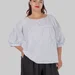 Жіноча блуза plus size з бавовни з вишивкою та об’ємними рукавами ALBA (білий) — фото 7 (75x75)