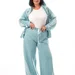 Спортивный костюм plus size с капюшоном, кофта + джоггеры, тринитка-диагональ — фото 5 (75x75)