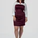 Приталенное платье plus size с воротником, V-вырезом и манжетами, поплин + дайвинг — фото 1 (75x75)