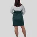 Приталенное платье plus size с воротником, V-вырезом и манжетами, поплин + дайвинг — фото 3 (75x75)
