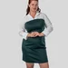 Приталенное платье plus size с воротником, V-вырезом и манжетами, поплин + дайвинг — фото 5 (75x75)