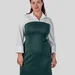 Приталенное платье plus size с воротником, V-вырезом и манжетами, поплин + дайвинг — фото 6 (75x75)
