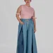 women's plus size maxi trouser skirt with box pleats and a high rise — photo 2 (75x75)