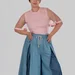 women's plus size maxi trouser skirt with box pleats and a high rise — photo 3 (75x75)