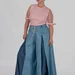 women's plus size maxi trouser skirt with box pleats and a high rise — photo 4 (75x75)