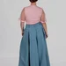 women's plus size maxi trouser skirt with box pleats and a high rise — photo 5 (75x75)