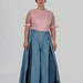 women's plus size maxi trouser skirt with box pleats and a high rise — photo 1 (75x75)