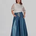 women's plus size maxi trouser skirt with box pleats and a high rise — photo 4 (75x75)