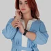 Сукня міді з поясом із м’якої віскозної тканини ENNY (блакитний) — фото 14 (75x75)