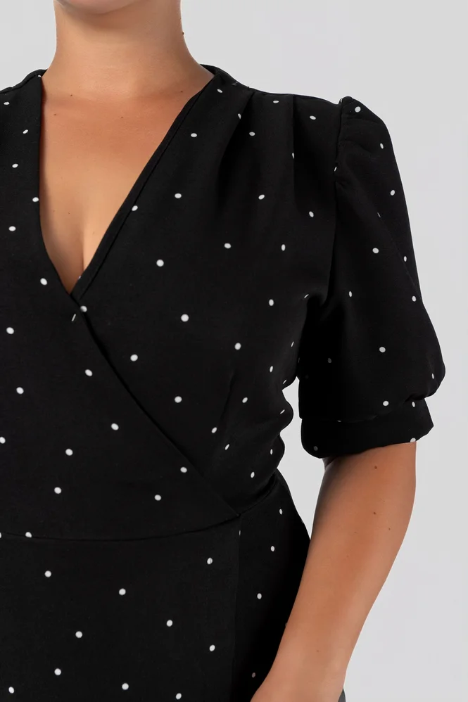 Polka Dot Wrap Dress with Slit — photo 6 (665x998)