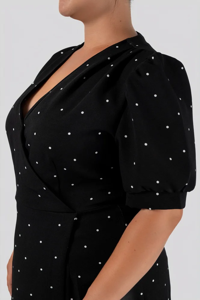 Polka Dot Wrap Dress with Slit — photo 7 (665x998)