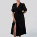 Polka Dot Wrap Dress with Slit — photo 8 (75x75)