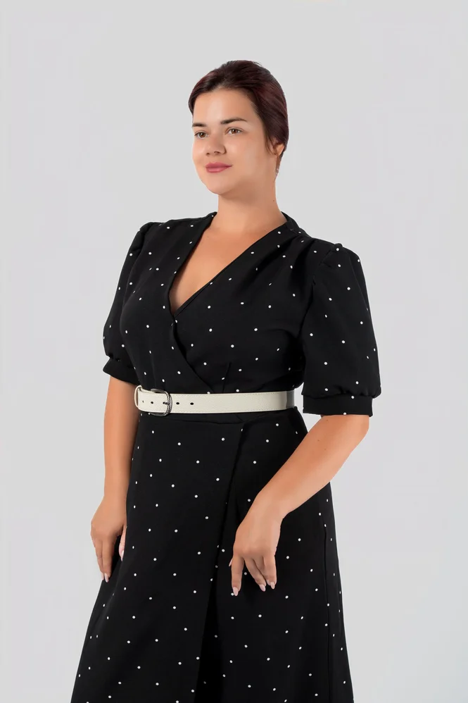 Polka Dot Wrap Dress with Slit — photo 10 (665x998)