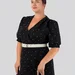 Polka Dot Wrap Dress with Slit — photo 10 (75x75)