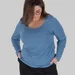 Лонгслів з двонитки з низькою горловиною KIRA D (блакитний) — фото 5 (75x75)