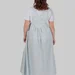 Жіночий лляний сарафан міді plus size з широкими бретелями та рослинним принтом LOTTA (блакитний) — фото 4 (75x75)