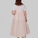 Жіночий лляний сарафан міді plus size з широкими бретелями та рослинним принтом LOTTA (персиковий) — фото 4 (75x75)