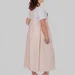 Жіночий лляний сарафан міді plus size з широкими бретелями та рослинним принтом LOTTA (персиковий) — фото 5 (75x75)