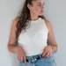 faux leather belt with clasp buckle 20 mm Black (Silver) — photo 3 (75x75)
