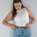 faux leather belt with clasp buckle 20 mm Camel (Gold) — photo 4 (75x75)