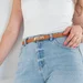 faux leather belt with clasp buckle 20 mm Camel (Gold) — photo 1 (75x75)