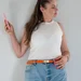 faux leather belt with clasp buckle 20 mm Orange (Gold) — photo 2 (75x75)
