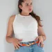 faux leather belt with clasp buckle 20 mm Orange (Gold) — photo 4 (75x75)