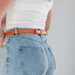 faux leather belt with clasp buckle 20 mm Orange (Gold) — photo 5 (75x75)