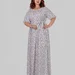 Жіноча літня сукня максі plus size зі штапелю з відкритими плечима, поясом і квітковим принтом MIREYA (білий) — фото 2 (75x75)