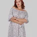 Жіноча літня сукня максі plus size зі штапелю з відкритими плечима, поясом і квітковим принтом MIREYA (білий) — фото 8 (75x75)