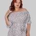 Жіноча літня сукня максі plus size зі штапелю з відкритими плечима, поясом і квітковим принтом MIREYA (білий) — фото 9 (75x75)