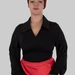 Блуза на запах з коміром із еластичного трикотажу MONICA (чорний) — фото 2 (75x75)