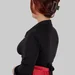 Блуза на запах з коміром із еластичного трикотажу MONICA (чорний) — фото 6 (75x75)