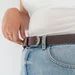 faux leather belt with decorative perforation, 30 mm — photo 3 (75x75)