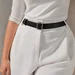 faux leather belt with rectangular buckle, 30 mm — photo 3 (75x75)