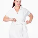 Легка літня сукня міді plus size з поясом, коміром, V-вирізом і кишенями, поплін 100% бавовна Raven Light (молочний) — фото 8 (75x75)