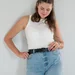faux leather belt with perforation and shaped buckle, 35 mm — photo 2 (75x75)