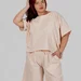 Жіночі подовжені літні шорти plus size з натуральної бавовни SAGA (бежевий) — фото 1 (75x75)