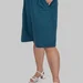 Жіночі подовжені літні шорти plus size з натуральної бавовни SAGA (бірюзовий) — фото 4 (75x75)