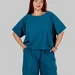 Жіночі подовжені літні шорти plus size з натуральної бавовни SAGA (бірюзовий) — фото 1 (75x75)