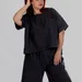 Жіночі подовжені літні шорти plus size з натуральної бавовни SAGA (чорний) — фото 1 (75x75)