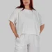 Жіночі подовжені літні шорти plus size з натуральної бавовни SAGA (молочний) — фото 1 (75x75)