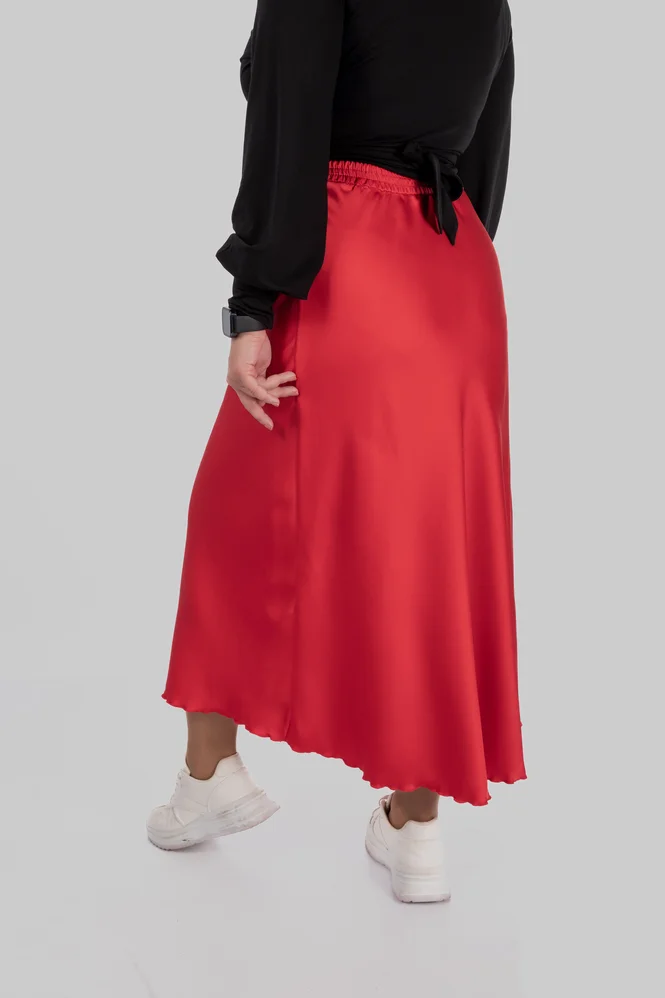 women's plus size silk midi skirt — photo 13 (665x998)